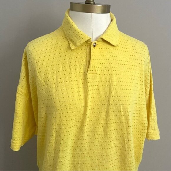 Vintage Versace Yellow Short Sleeve Polo Shirt - 50/XL, made in Italy 🇮🇹 - Picture 2 of 12